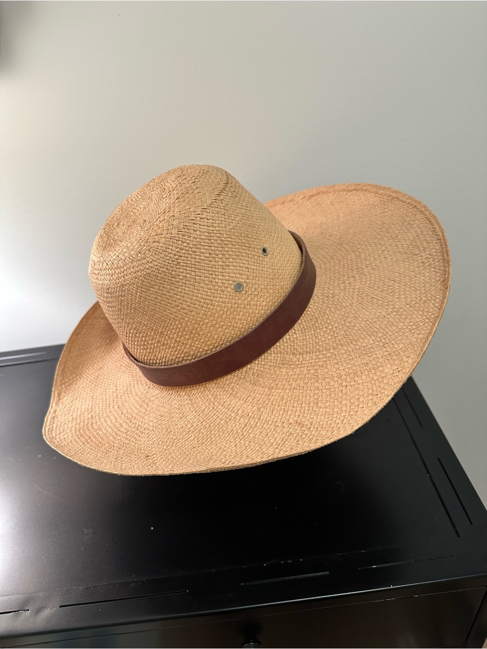 Ralph Lauren Natural Straw Hat, leather band, NavyTag, SMALL - Picture 8 of 11